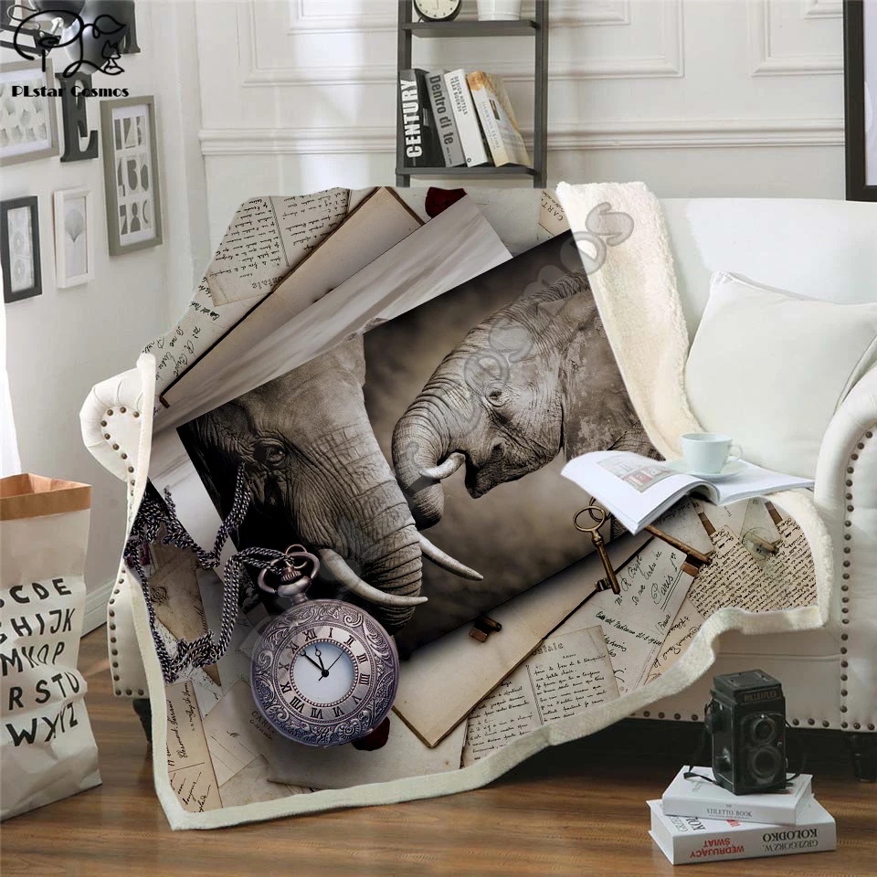 

Fashion Bedding Outlet 3D Elephant Blanket Sherpa Blanket Plush Velvet Warm Sheet Cartoon Office Nap Blanket Style-003