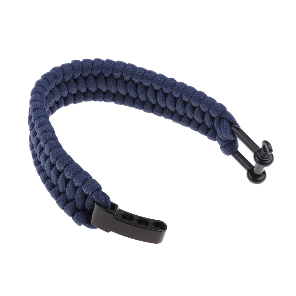 Dark Blue 23x2.5cm Выживания Открытый Пряжка веревка Паракорд Браслет скоба с регулируемой нержавеющей стали u-образный крюк спортивные аксессуары - Цвет: Dark Blue 23x2.5cm