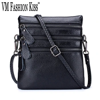 

Genuine Leather Bags For Women 2020 Mini Earphone Shoulder Bag Solid Female Crossbody Bag Multi-zip Pocket Purse And Handbags