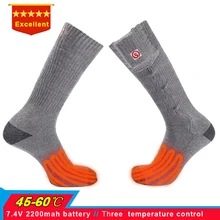 Теплые зимние носки с подогревом 7,4, электрические носки для мужчин и женщин с аккумулятором, теплые носки для катания на лыжах, сохраняющие тепло