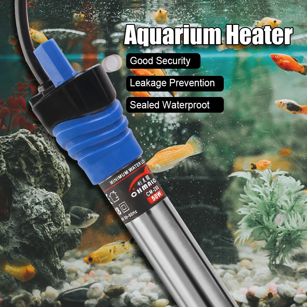 Adjustable Temperature 220V EU Plug Aquarium Heater - 50W/100W