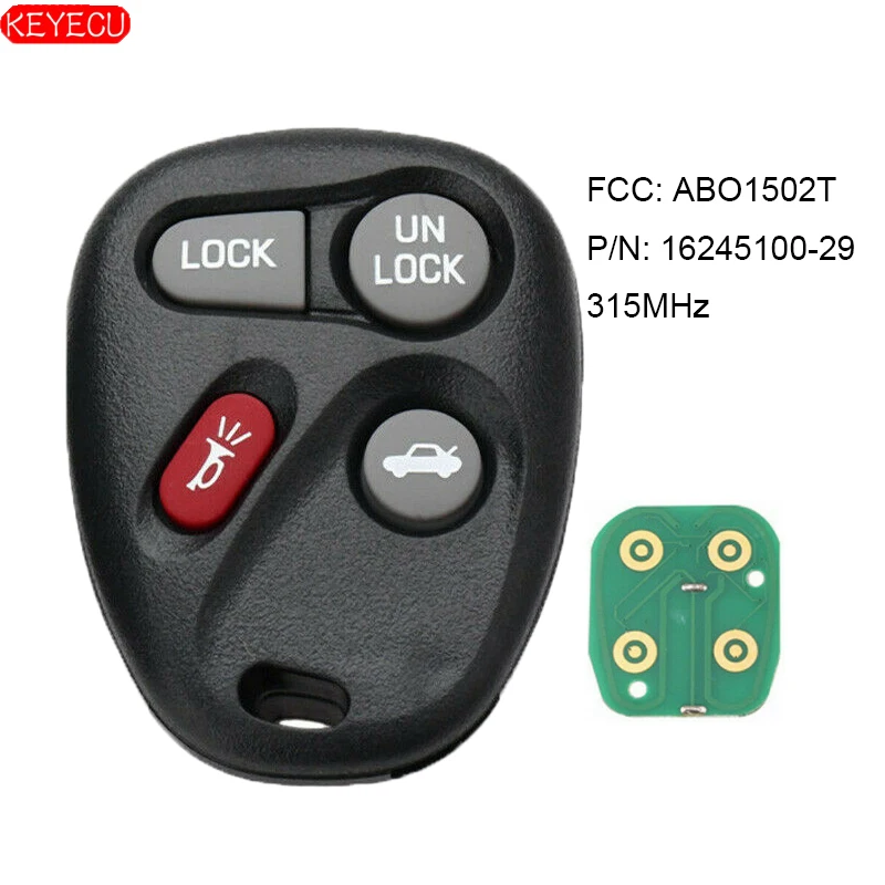 Запасной пульт дистанционного управления KEYECU 4B FOB для G * M GMC CHEVY BUICK pontioldac FCC: ABO1502T