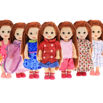 

Random Pick 5 set Daily Mini Doll Dress Cute Outfits Gown Clothes for Barbie Sister Kelly Doll House Girl Baby Accessories Toy