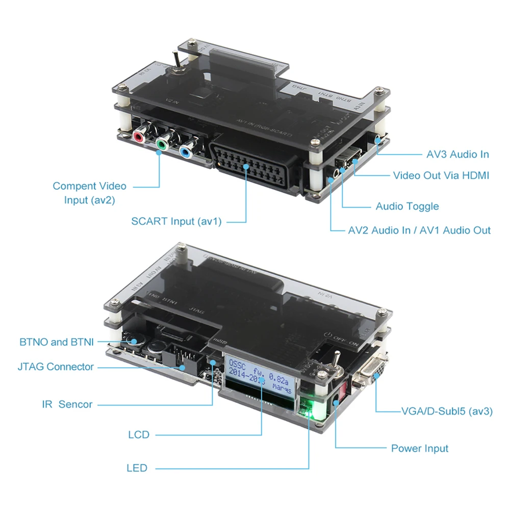bitfunx OSSC HDビデオコンバーター BitFunx OSSC V1.8 Open Source Scan Converter HDMI Adapter