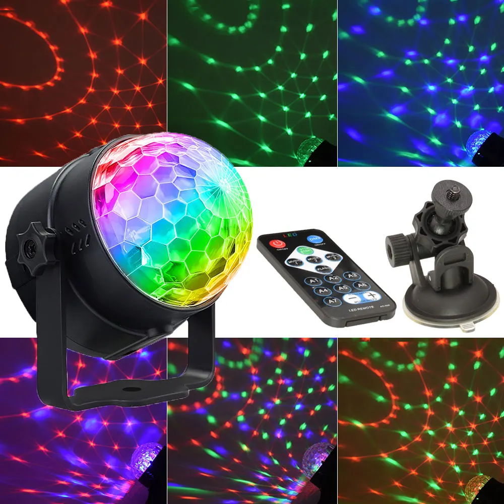 DJ Disco Ball Party Lights – Sound-Activated LED Strobe With Remote – Perfect For Xmas, Club, Birthday, Rave & Dance Parties – Covers Up To 600 Sq Ft