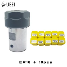 Pince à ressort de haute précision ER16 1 2 3 4 5 6 7 8 9 10mm, avec arbre moteur ER16, pour Machine à graver, outil de fraisage de tour, 10 pièces