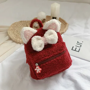 

Disney Mickey mouse children cartoon backpack shoulder bag girl school bag winter bags plush bag