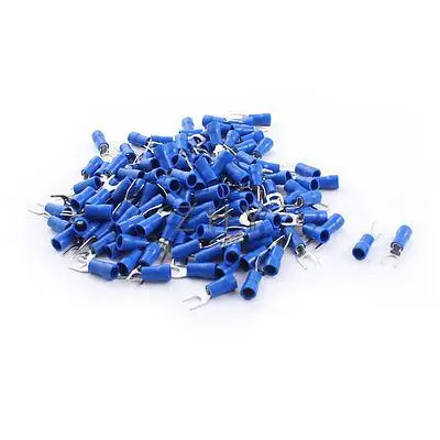 

150Pcs 27A 5mm Hole Pre Insulated Fork Terminal Connector for 16-14AWG Wire
