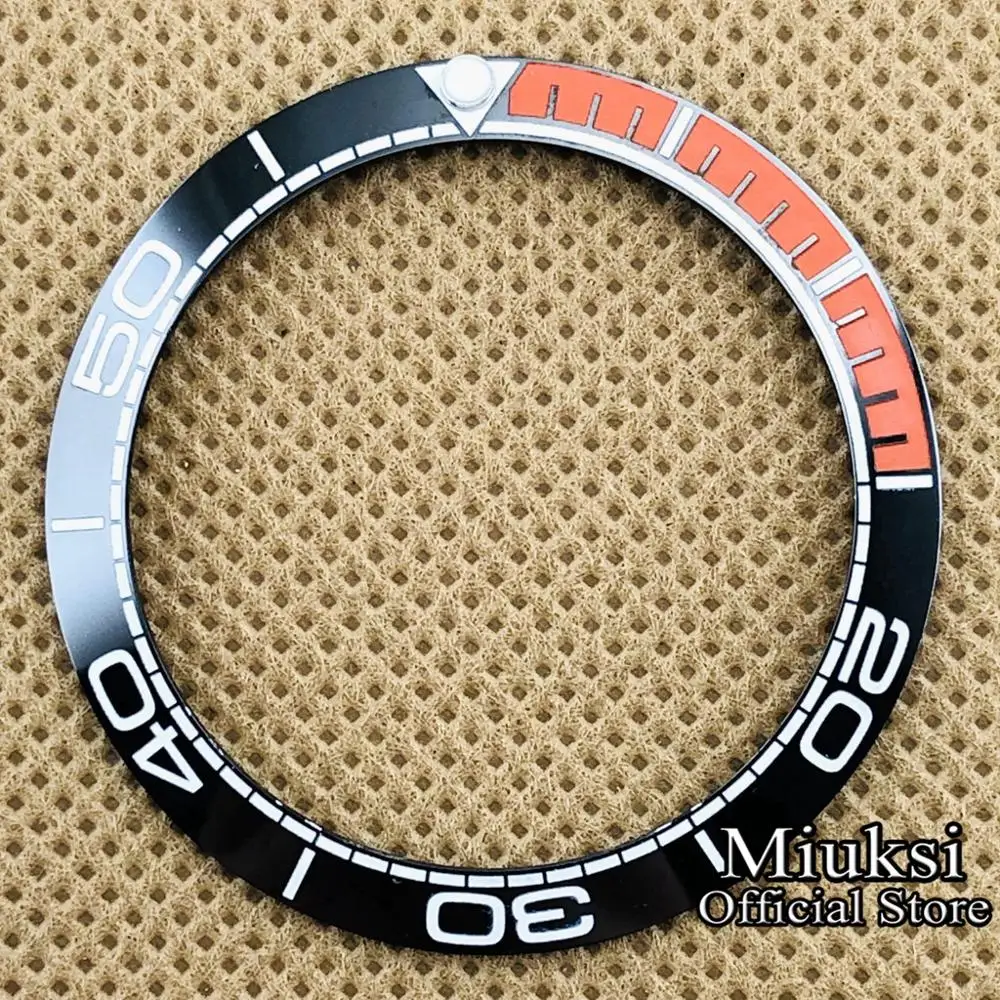 Miuksi высокое качество 38 мм Безель Черный/drak синий, оранжевый/красный керамический Безель вставки подходят 40 мм часы - Цвет: style 2