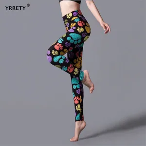 YRRETY-Mallas con estampado de leopardo para mujer, leggings elásticos, alta elasticidad, de cintura alta, para primavera y otoño