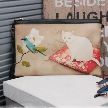 

Women Bags Cute Cat Messenger Bags Shoulder Crossbody Bag Pu Leather Vintage Style Bolsa Lady Handbag Envelope Clutches