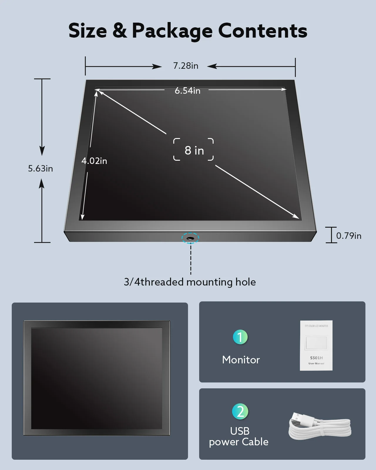 EYOYO 8 ̴ IPS  1024X768 ػ TFT LCD ũ ÷ HD/VGA/BNC/AV  Է PC DVD DVR CCD ī޶