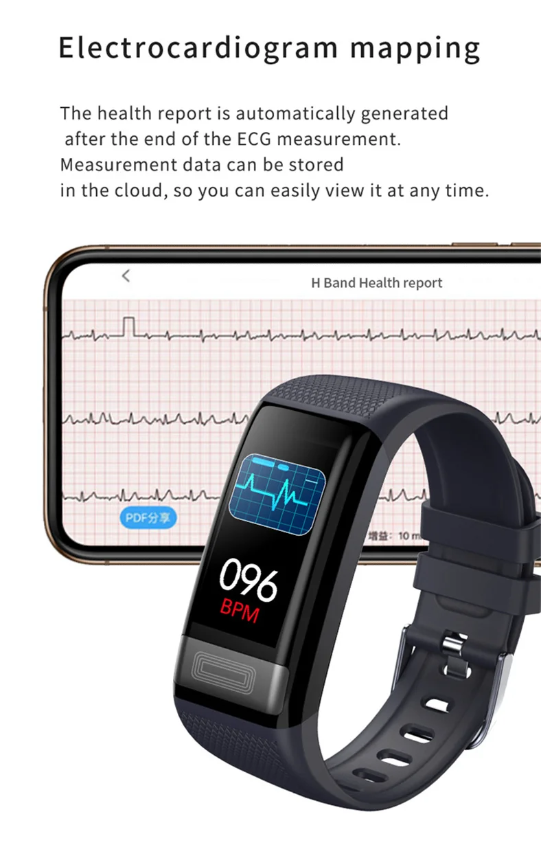 C20s blood pressure wrist band heart rate monitor ECG PPG Smart bracelet Activity fitness tracker watch health wristband