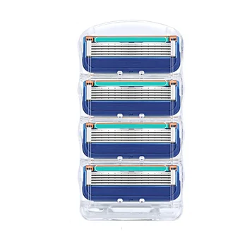 

4pcs/lot Razor Blade for Men Face Care 5Layers Shaving Cassette Stainless Steel Safety Blades Suit GT Fusione