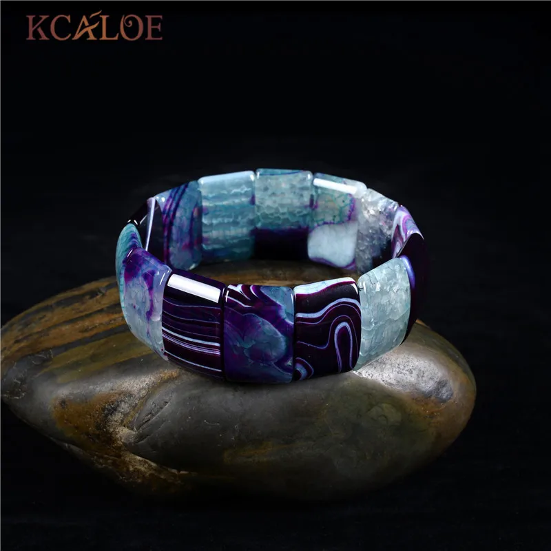 Billig KCALOE Reale Natürliche Healing Stein Armbänder   Armreifen Frauen Platz Bead Armband Edelstein Stein Schmuck Pulseiras Para Als Mulheres