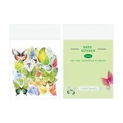 Floral and Butterfly Stationery Sticker Set - DIY Journal & Scrapbooking Decoration (40 Pieces) (Colorful butterfly)