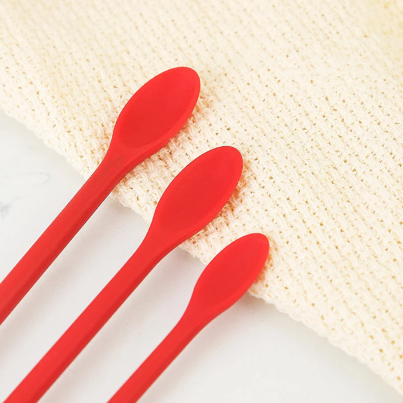 3Pcs Flexible Lengthen Silicone Makeup Spatulas Soft Silicone Jar Cake Cream Scrapers Kitchen Tools