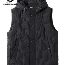 Пионерский лагерь, камуфляжный пуховый жилет, мужской, черный, серый, с капюшоном, теплый флис, мужские зимние куртки AYR9421022B