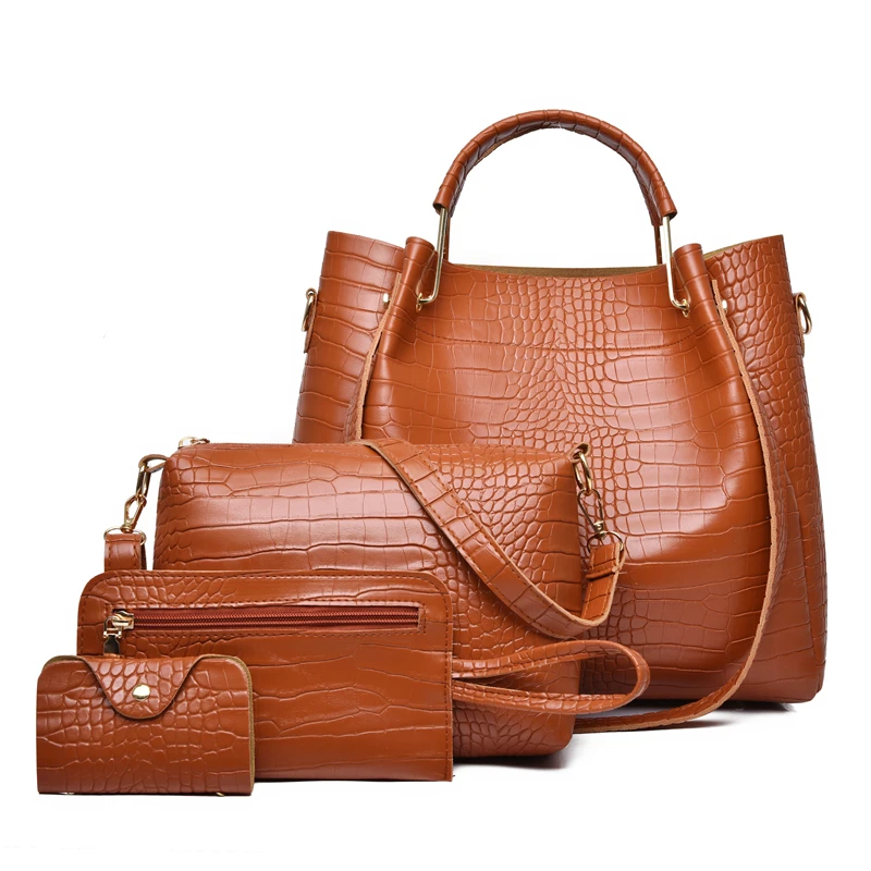 Luxury Crocodile Pattern Handbag, Retro Genuine Leather Purse, Women's  Classic Boston Bag & Shoulder Bag - Temu