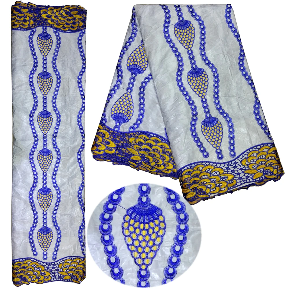 Хлопок Базен Riche Getzne ткань сосновые шишки вышивка африканская кружевная ткань