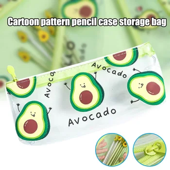 

Cute Avocado Pencil Case Transparent School Student Office Stationery Bag KS-shipping