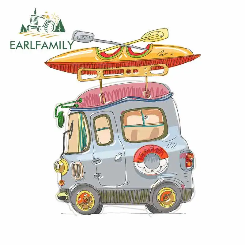 

EARLFAMILY 13cm x 10.6cm for Camper Van Vinyl Car Stickers and Decals Fashion DIY Hip Hop Waterproof VAN RV Graffiti Sticker
