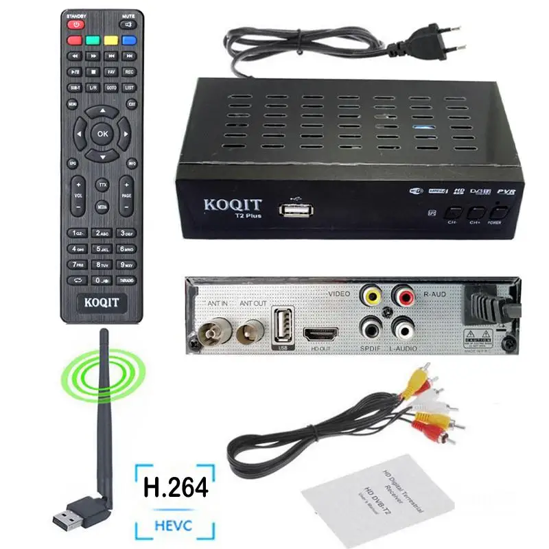 Бесплатный H.264 H.265 цифровой ТВ-приставка тюнер dvb t2 Wifi приемник USB dvb t2 тюнер DVB-T2 декодер DVB-T2 Wifi 1080P кабель dvb c Youtube