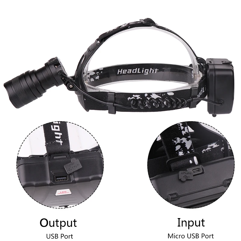 Светодиодный налобный фонарь Litwod Z30 CREE XLamp XHP70 мощный с увеличительным объективом