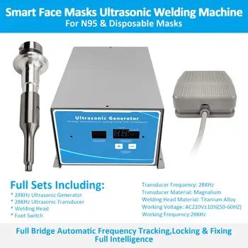 

28KHz Face Mask Ultrasonic Welding Machine 220V With Generator Transducer Welding Head Foot Switch For N95 And Disposable Masks
