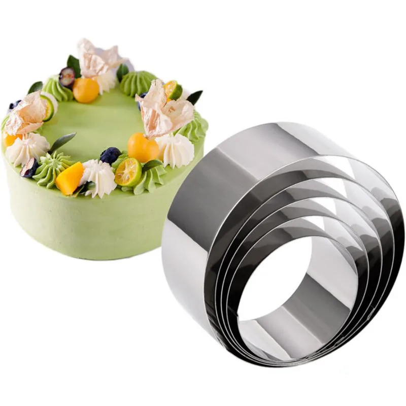 5Pcs Stainless Steel Round Circle Cookie Cutter Fondant Cake Mold Biscuit Pastry 