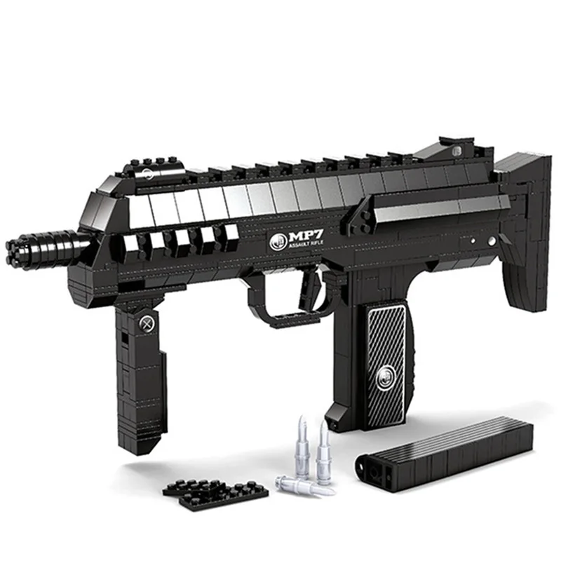 

AUSINI Military Assault Shotgun City Tractors Jedi Survival Chicken Assembled Small Particles Building Blocks Toy