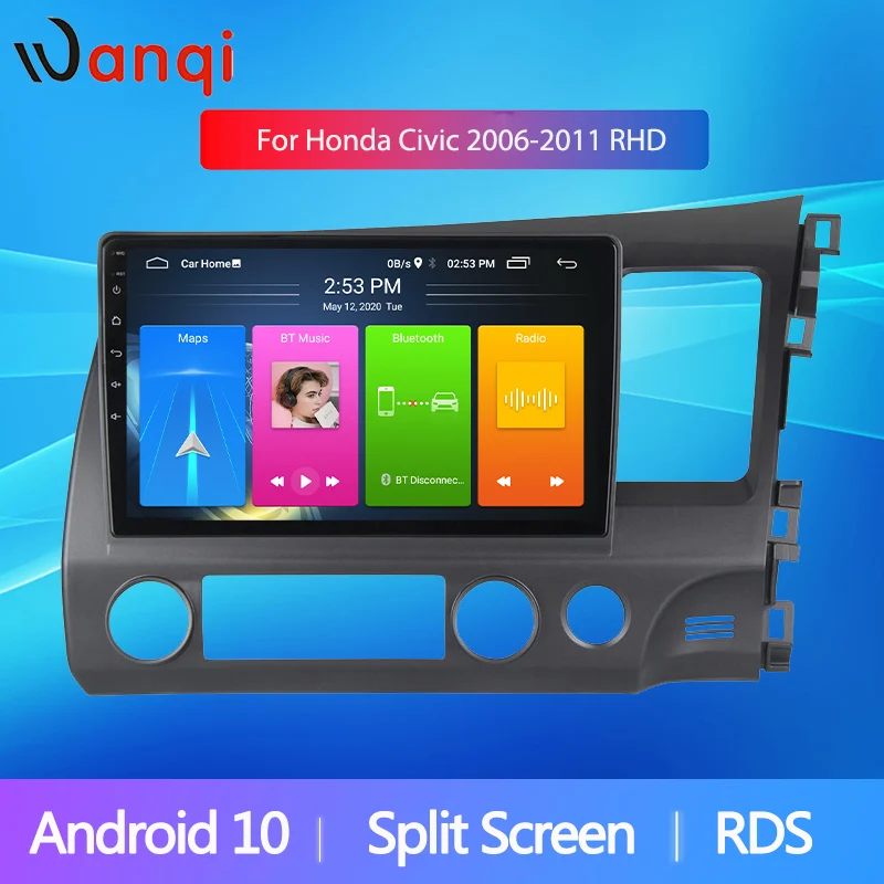 Автомобильный радиоприемник 10 1 дюйма Android10 RDS с разделенным экраном PIP для 2006-2011