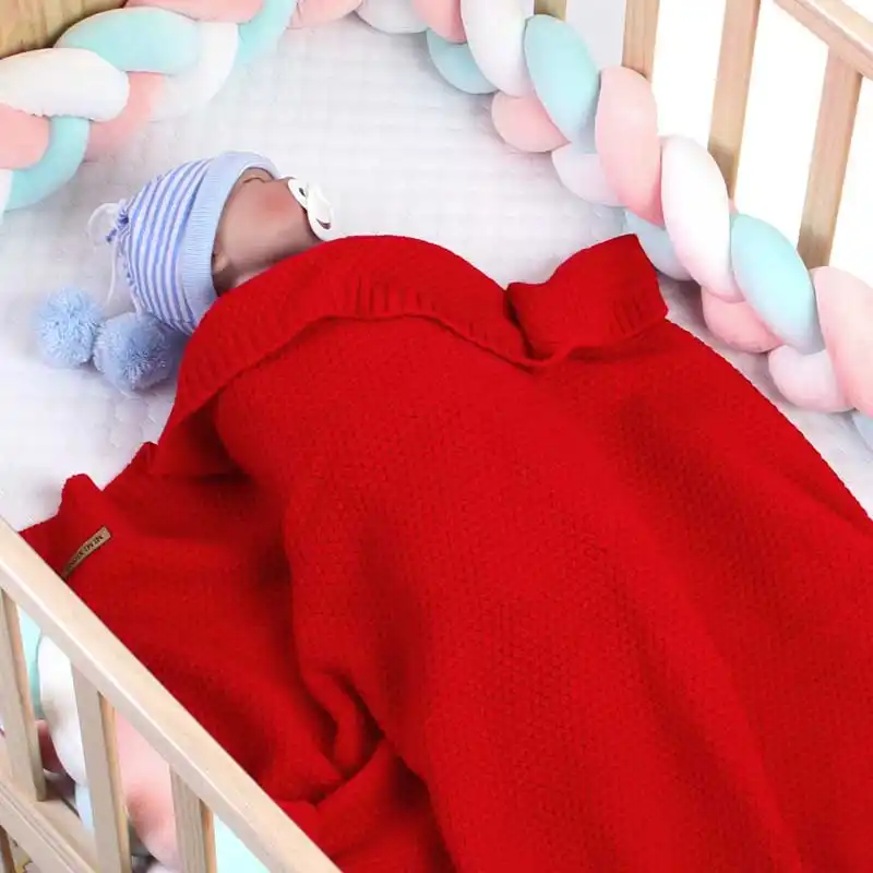 red baby swaddle