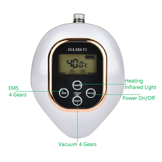 Electric Cupping massage LCD Display Guasha Scraping EMS Body massager Vacuum Cans Suction Cup IR Heating Fat Burner Slimming 4