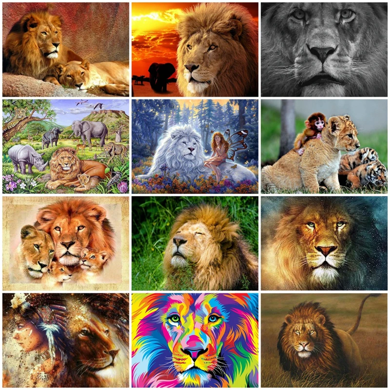 

Diamond Embroidery The Lion King 5D DIY Diamond Painting Full square lion Diamond Painting Cross Stitch animal Rhinestone Mosaic