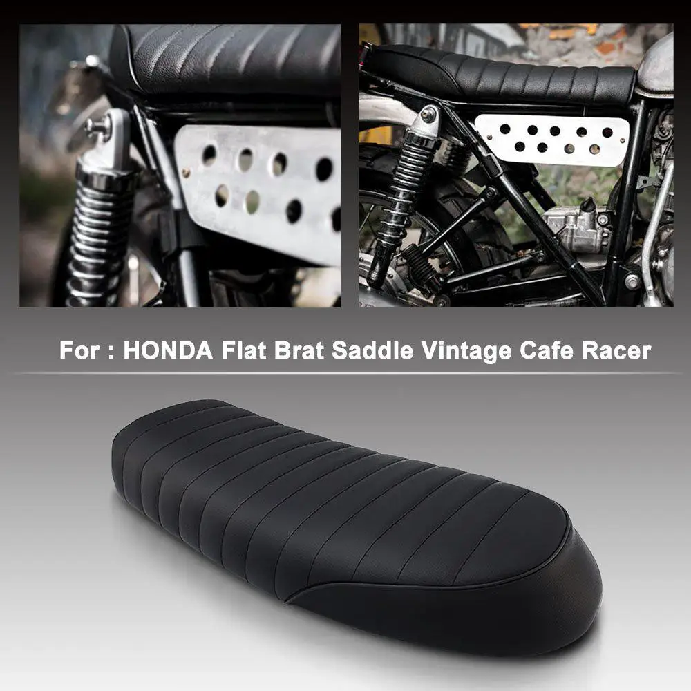 HiMISS мотоциклетное винтажное седло Кафе Рейсер сиденье плоский Brat для Honda CB CL Yamaha SR