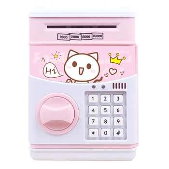 

Automatic electronic piggy bank ATM password cash box cash coin savings box ATM bank safe Automatic deposit banknote panda toy