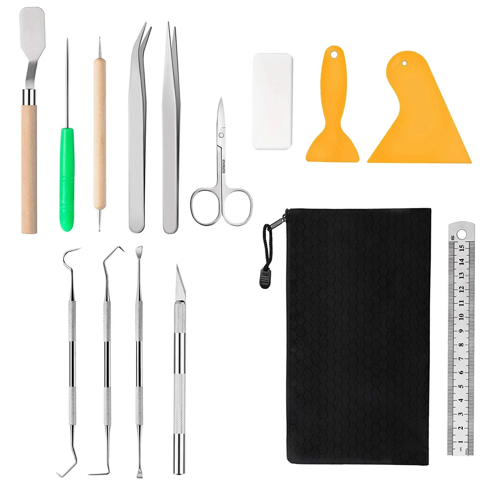 Lettering 18 Pieces Craft Weeding Tools Silhouette Vinyl Tools Set Craft Basic Tool Kits for Weeding Vinyl Craft Projects Accessories Silhouettes