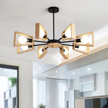 Современный черный, белый цвет дерева люстра светильник ing 3/5/6/8 светильник s E27 ветряная мельница светодиодный скандинавский деревянный подвесной светильник для Гостиная Спальня