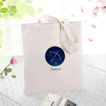 

constellation Canvas Handbag Shopping Bag Daily Use Text DIY Custom Print Logo Eco Reusable Recycle Tote Bag