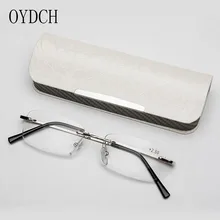 Мужские ультралегкие неокаймленные очки для чтения высококачественные модные женские очки для чтения, чтобы отправить подходящие очки