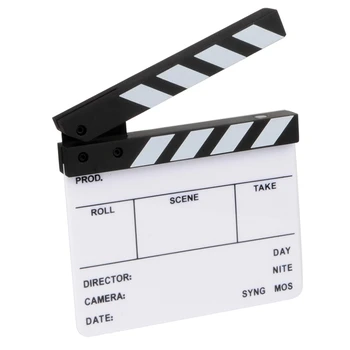 

Photography Props Camera Photography Video Acrylic Small Clapboard Dry Erase Director Film Movie Clapper Board Slate 16X14Cm