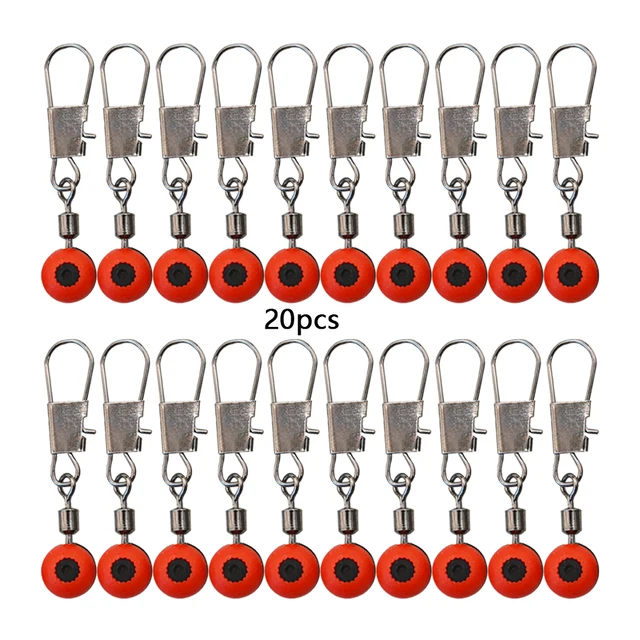 40pcs Fishing Float Rolling Swivel Supplies Tackle Tool Fishing Line To Hook Swivels Shank Clip Connector Fishing Accessories 20pcs red