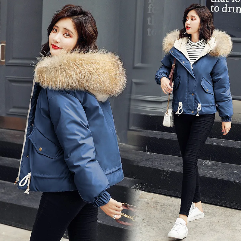 

2018 Winter New Csyl8233 with Imitated Furs Women's Elegant Fashion Slimming Cotton-padded Clothes