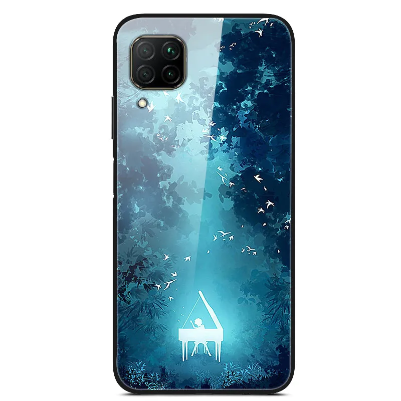 Tempered Glass Case For Huawei P40 Lite Case Glass Back Cover For Honor 9S Case For Huawei P40 lite Case Nova 7i Nova 6 se Funda cute huawei phone cases Cases For Huawei