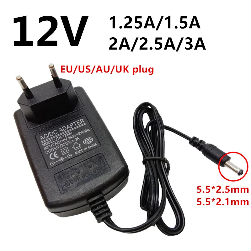DC12V 1.5A Adapter AC to DC Converter Power Supply Adapter 5.5*2.5mm UK Plug 