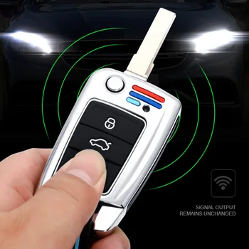 Cover chiate/telecomando per Volkswagen VW Golf 7 MK7 Tiguan mk2 per Skoda Octavia 3 A7 Kodiaq Seat Leon 5F MK3 Ateca - Nuova copertura della cassa chiave dell automobile in lega di zinco per Volkswagen VW Golf