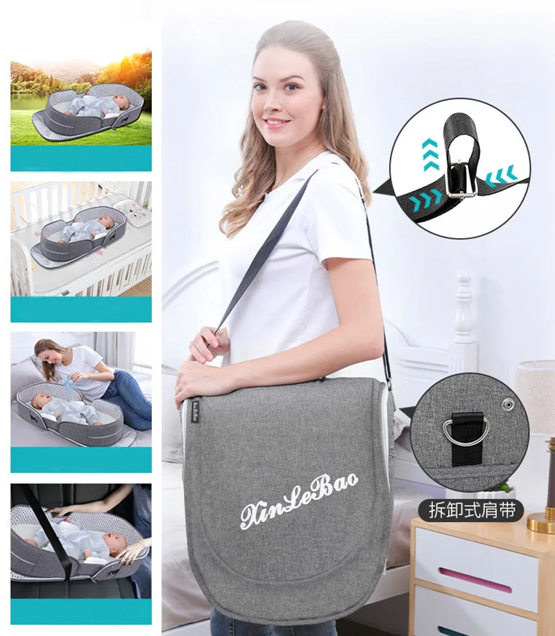 

Foldable Baby Nest Bed Infants Cotton Cradle Newborn Portable Crib Travel Mosquito Net for Toddler Baby Bed Sleeping Basket Cot