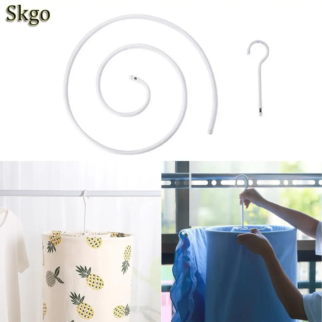Durable Detachable Home Spiral Quilt Hanger Rotating Drying Hanger 45 x 0.8cm Steel Detachable design Stable spiral quilt hanger - Цвет: as picture