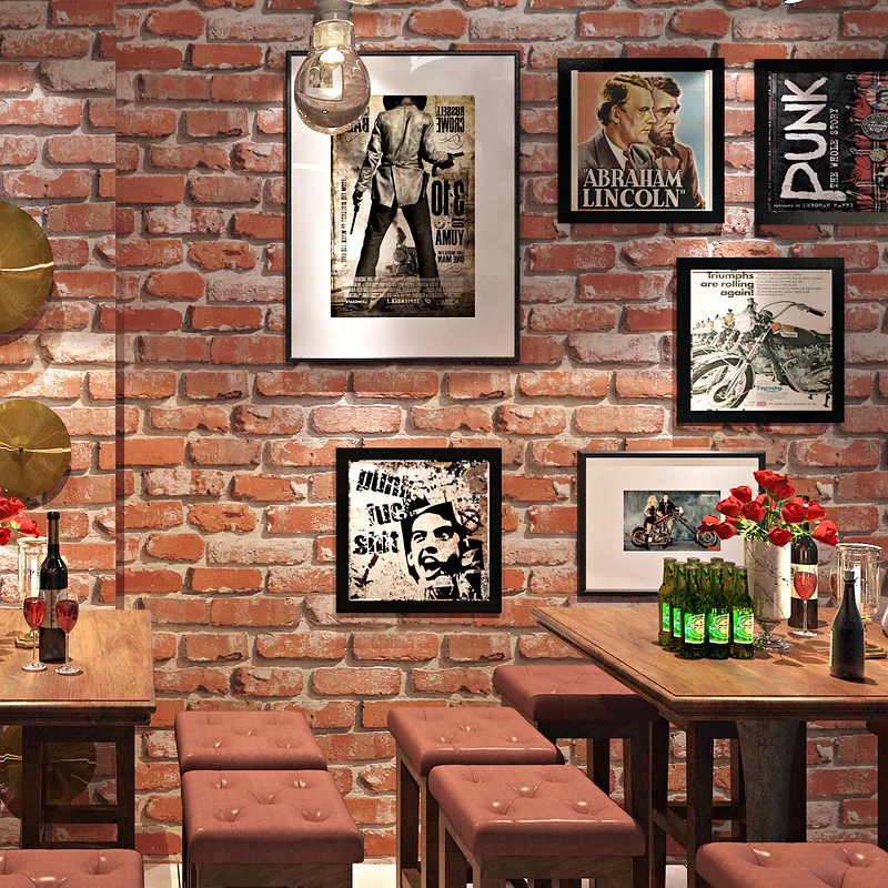 Modern Brick Wall Paper 3D Personalized Vintage Waterproof Wallpaper Roll for Shop Bar Background Walls Mural